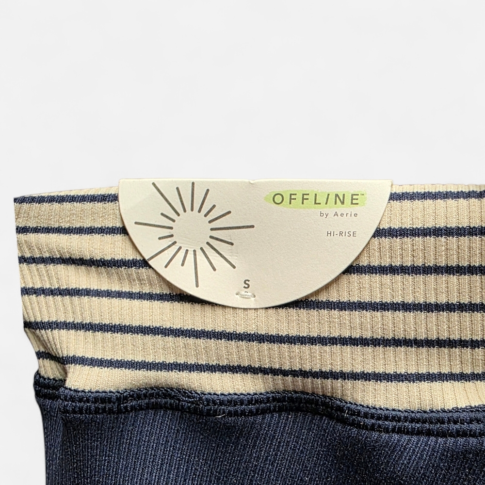 NEW Offline By Aerie Dark Blue Ribbed 7/8 Leggings Size Small - Picture 9 of 9